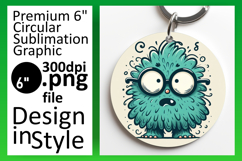 Trendy Round Design for Keychains , Monster Product Image 1