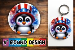 Radiant Circle Coaster Sublimation, USA Animals Product Image 1