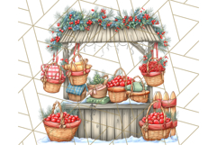 Cozy Christmas Market Stall Clipart PNG, Holiday Art Png Product Image 5
