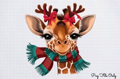 Christmas Giraffes Clipart PNG Product Image 1