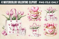 Watercolor Valentine Clipart PNG Product Image 1