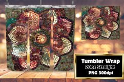 Abstract Mosaic Flower Tumbler Wrap Art 20oz Product Image 1