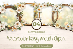 Daisy Wreath Clipart PNG Product Image 1