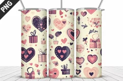 Valentines Love Skinny Tumbler PNG Wrap| Valentines Tumbler Product Image 2
