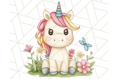 Fairy Tale Unicorn PNG Pastel Magic Clipart, Fantasy Rainbow Product Image 5