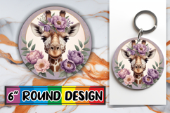 Whimsical Circle Car Coasters PNG, Giraffe Product Image 1