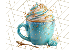 Pastel Coffee Mug Clipart PNG, Latte Iced Coffee Tea Cups Product Image 5