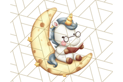 Magical Bookish Unicorn PNG Clipart Reading Books &amp; Stories Product Image 5