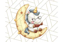 Magical Bookish Unicorn PNG Clipart Reading Books & Stories Product Image 5