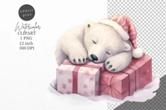 Christmas clipart, Polar bear clipart, Winter sublimation Product Image 1