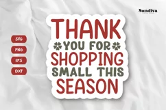 Printable Christmas Thank You Sticker | Shopping Small Product Image 3