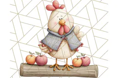 Fall Farm Animal Clipart, Autumn Barnyard PNG Illustrations Product Image 5