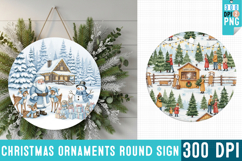 Christmas Ornaments Round Sign PNG, Christmas Round Sign PNG Product Image 1