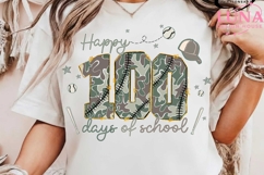 Preppy 100 Days Of School PNG Camo Checkered, 100th Day Png Product Image 4