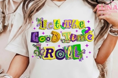 Let The Good Times Roll png, Mardi Gras Bow Fleur De Lis Png Product Image 4