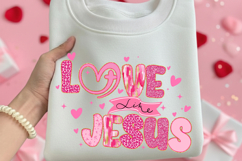 Love Like Jesus png, Valentine Christian png, Pink Jesus png Product Image 1
