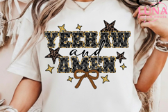 Yeehaw and Amen PNG, Trendy Leopard Western PNG, Rodeo Shirt Product Image 3