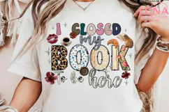 I Closed My Book To Be Here Png, Boho Floral Book Png Product Image 5