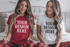 Christmas Bella Canvas 3001 Couple Mockup , BC3001 Couple mo Product Image 1