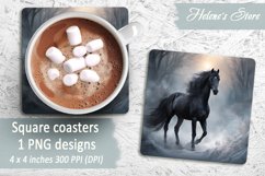 Christmas horse coaster|Square coaster sublimation| Bundle Product Image 8