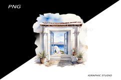 Greece summer clipart, Mediterranean Vacation Clipart Product Image 1