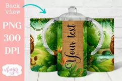 Cute lion sippy cup sublimation PNG, Kids 12oz tumbler PNG Product Image 2