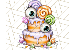Whimsical Halloween Cake Clipart PNG, Spooky Desserts Product Image 5