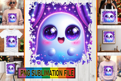 LUMINOUS TOTE BAG Gift Ideas PNG, 3D Cute Ghost Product Image 1