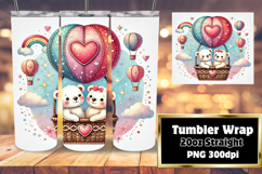 Sublimation Ready 20oz Tumbler , Valentine Bear Product Image 1