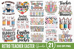Retro Teacher Easter Sublimation Bundle PNG Product Image 1