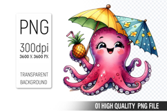 Summer Clipart PNG Bundle, Beach Clipart Design Product Image 10