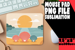 Cheerful Mouse Mat Sublimation PNG, Summer Beach Product Image 1