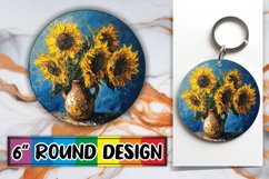 Round Keychain &amp; Coaster Blooms - Artistic Theme Product Image 1