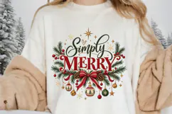 Simply Merry Christmas PNG, Vintage Holiday Typography Product Image 2