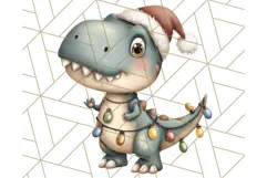 Christmas Dinosaur Party Png, Dino Clipart PNG Product Image 5
