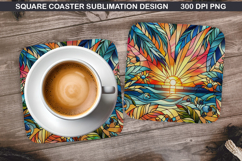 Tropical Coaster Sublimation, Summer Coaster PNG Design Product Image 1