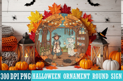 Halloween Ornaments Round Sign PNG, Halloween Round Sign PNG Product Image 1