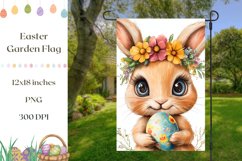 Happy Easter Garden Flag, Cute Easter Bunny Garden Flag PNG Product Image 1