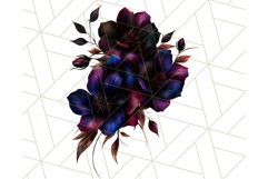 Gothic Floral PNG, Dark Aesthetic Flowers Clipart Print Product Image 5