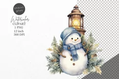 Christmas clipart, Snowman clipart, Blue Christmas Product Image 1