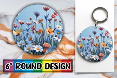 Blossoming Floral Circle Keychains Product Image 1