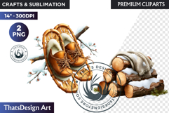 Watercolor Winter Landscape Snowy Cabin Illustration png Product Image 1