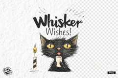 Black Cat Happy Birthday Party Clipart Product Image 1