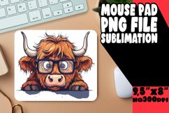 Whimsical Peekaboo Cow Mouse Pad Sublimation Product Image 1