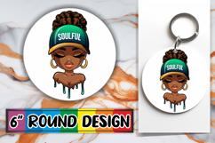 Radiant Round Coaster Design PNG, Black Woman Product Image 1