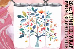 Vibrant Floral Blossom Tumbler Wrap: 20oz Sublimation Product Image 1