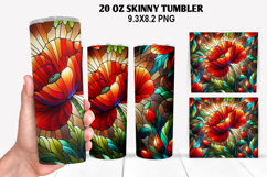 Flower Skinny Tumbler 20oz Wrap Design, Flowers Tumble PNG Product Image 1