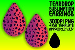 Abstract Leopard Gradient Art Teardrop Earring Wrap PNG Product Image 1