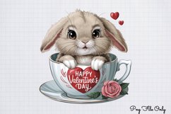 Valentines Day Bunny Cups Clipart PNG Product Image 1