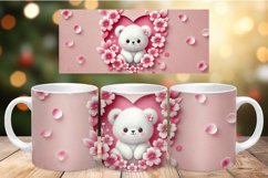 Valentine Mug Wrap Sublimation - baby bear love heart Product Image 1